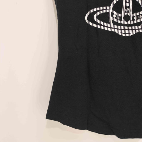 ヴィヴィアンウエストウッドレッドレーベル Vivienne Westwood RED LABEL オーブロゴ Y2K リブ切替 ショートスリーブTシャツ カットソー レディース JPN:1