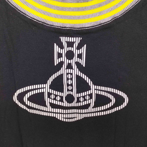 ヴィヴィアンウエストウッドレッドレーベル Vivienne Westwood RED LABEL オーブロゴ Y2K リブ切替 ショートスリーブTシャツ カットソー レディース JPN:1