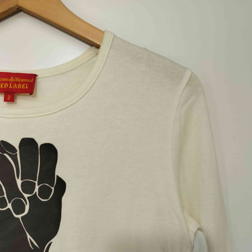 ヴィヴィアンウエストウッドレッドレーベル Vivienne Westwood RED LABEL 拳 オーブロゴ パンク Y2K クルーネック ロングスリーブTシャツ カットソー ロンT レディース JPN:2