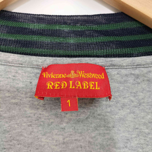 ヴィヴィアンウエストウッドレッドレーベル Vivienne Westwood RED LABEL 鹿 ペンキ加工 Y2K 7分袖 Uネックカットソー ロングスリーブTシャツ ロンT レディース JPN:1