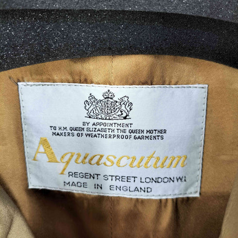 アクアスキュータム AQUASCUTUM イングランド製 シルク ステンカラーコート バルマカーンコート メンズ