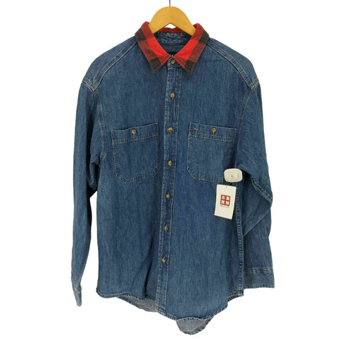 ギャップ Gap USA製 OLD GAP チェック襟 デニムシャツ メンズ import:M