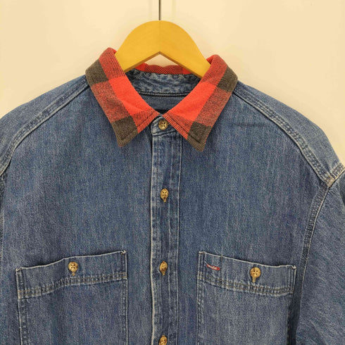 ギャップ Gap USA製 OLD GAP チェック襟 デニムシャツ メンズ import:M
