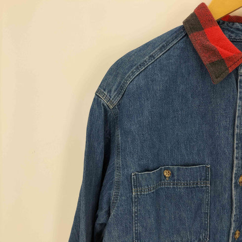 ギャップ Gap USA製 OLD GAP チェック襟 デニムシャツ メンズ import:M