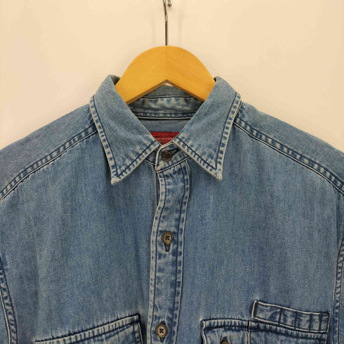 バナナリパブリック BANANA REPUBLIC 赤タグ ポケットデザインギミック デニムシャツ メンズ import:S