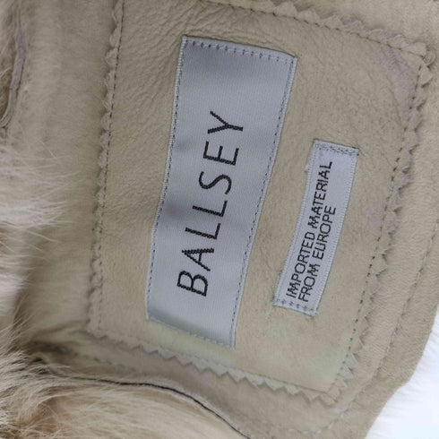 ボールジー BALLSEY 羊革 スナップボタン 裏地ファー ラムレザー テーラード ジャケット レディース