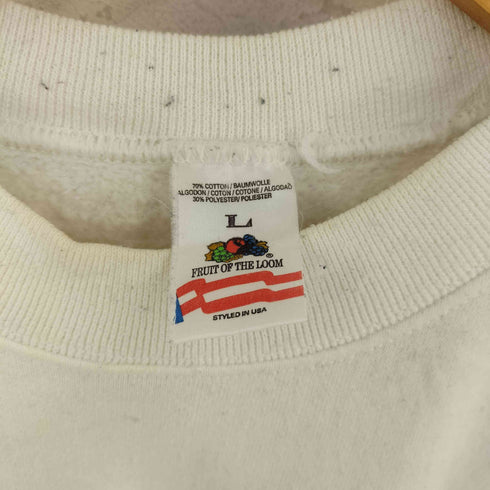 フルーツオブザルーム FRUIT OF THE LOOM USA製 ロゴプリント ラグランスウェット メンズ import:L