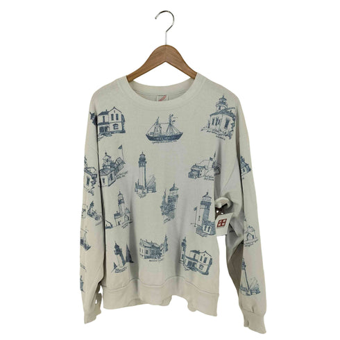MICHIGAN RAG USA製 灯台 プリントスウェット メンズ import:L