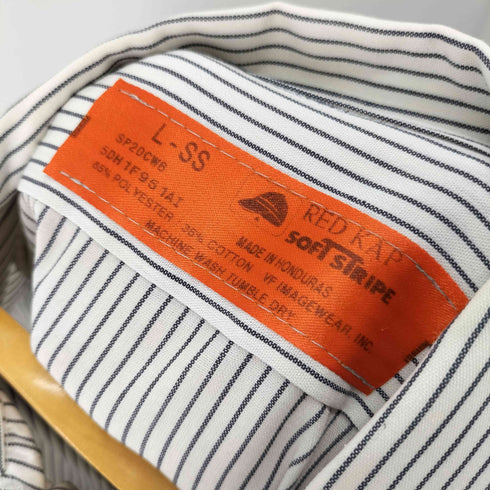 レッドキャップ RED KAP 90-00s ホンジュラス製 S/Sストライプワークシャツ ダブルポケット ボックス メンズ JPN:L