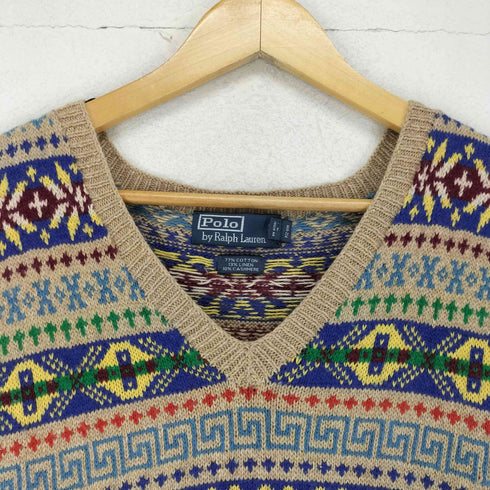 ポロバイラルフローレン Polo by RALPH LAUREN フェアアイル柄 カシミヤ混 Vネックベスト メンズ JPN:L