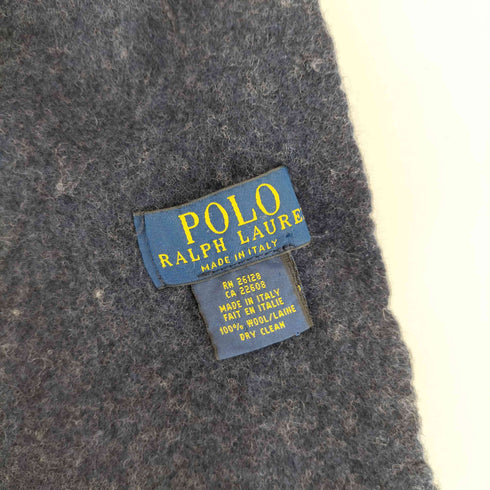 ポロラルフローレン POLO RALPH LAUREN イタリア製 ポニー刺繍 ウール フリンジマフラー メンズ