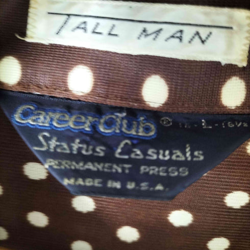 CAREER CLUB 70S USA製 ドットシャツ 水玉 開襟シャツ メンズ import:L