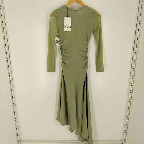 ザラ ZARA ドレープディテール入りミディ丈ワンピース レディース import:XS