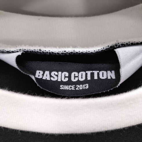 BASIC COTTON ロゴプリントL/Sレイヤードカットソー 韓国 ストリート レディース FREE