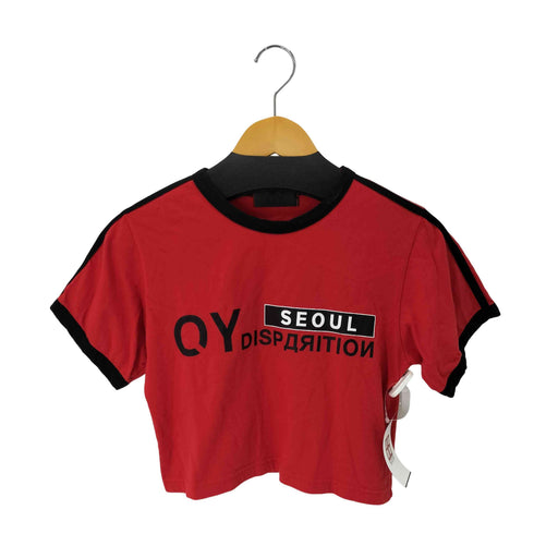 オーワイ OY プリントS/SリンガーTシャツ クロップド ショート丈 韓国 ストリート レディース