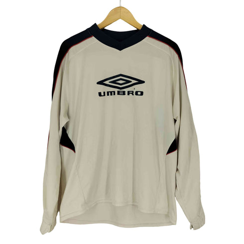 アンブロ UMBRO VネックフロントプリントL/S TEE メンズ