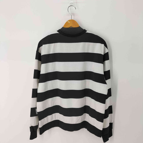 BASIC COTTON ロゴ刺繍L/Sボーダーカットソー 韓国 ストリート レディース FREE