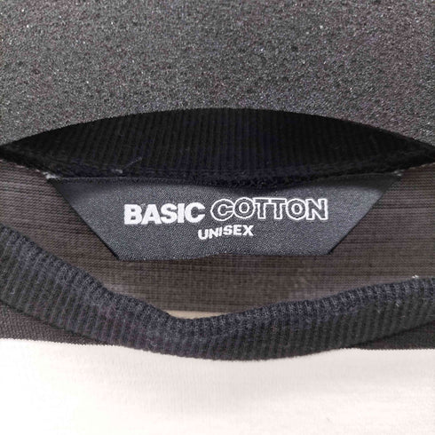 BASIC COTTON ロゴ刺繍L/Sボーダーカットソー 韓国 ストリート レディース FREE