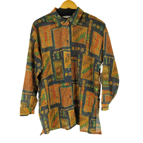 総柄 L/S シャツ レディース