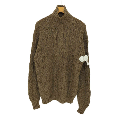 ポロバイラルフローレン Polo by RALPH LAUREN 90-00s シルク混 ウール ケーブル編み ハンドニット ハイネック ポニー無し メンズ import:XL
