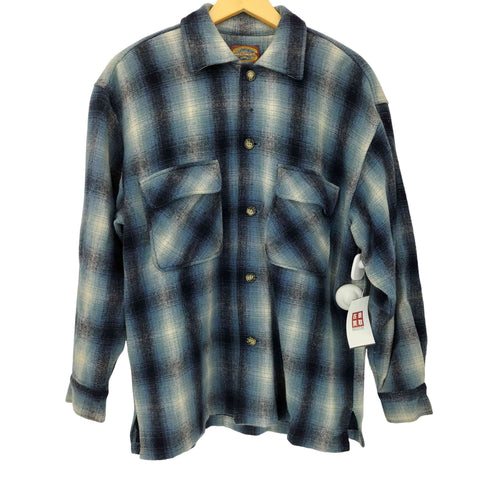 オンブレチェック ウールレーヨンフラップポケットシャツ メンズ import:M