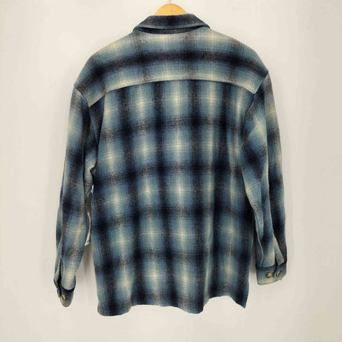 オンブレチェック ウールレーヨンフラップポケットシャツ メンズ import:M