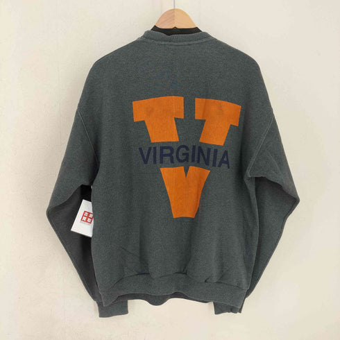 PLUMA USA製 SANTEE SWEATS 製品染め UNIVERSITY OF VARGINIA カレッジ 両面 クルーネックスウェット メンズ import:L
