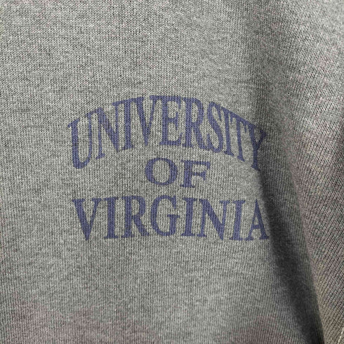 PLUMA USA製 SANTEE SWEATS 製品染め UNIVERSITY OF VARGINIA カレッジ 両面 クルーネックスウェット メンズ import:L