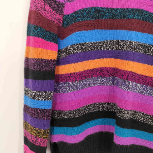 マークジェイコブス MARC JACOBS マルチカラー ミックス ボーダー カシミヤ クルーネック L/S ニット メンズ import:S
