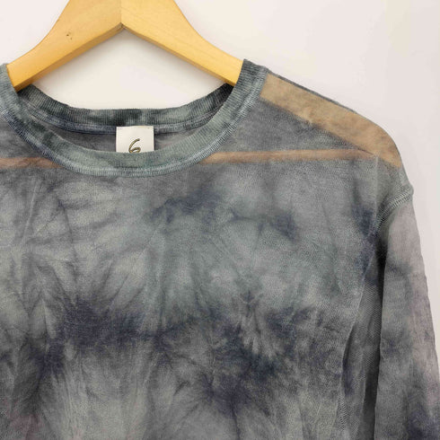 ロクビューティーアンドユースユナイテッドアローズ 6 BEAUTY & YOUTH UNITED ARROWS UKE TIE DYE MOTIF KNIT PULLOVER シアー ニット レディース