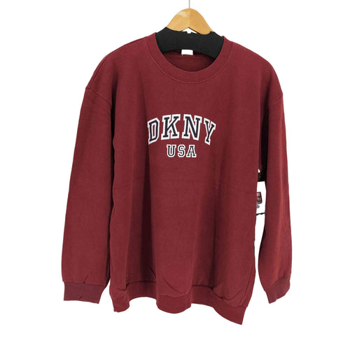 ダナキャランニューヨーク DKNY CLASSIC USA製 ロゴプリント クルーネックスウェット メンズ import:S