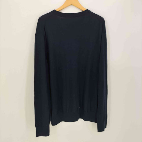 メゾンキツネ MAISON KITSUNE NAVY FOX PATCH R-NECK PULLOVER クルーネック ウール混 L/S ニット メンズ JPN:L