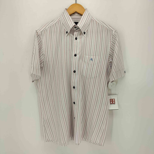 バーバリーブラックレーベル BURBERRY BLACK LABEL マルチストライプ半袖ボタンダウンシャツ メンズ JPN:2
