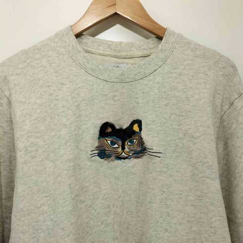 グラニフ graniph 絵本コラボ トラネコ フロント刺繍 クルーネックスウェット レディース M