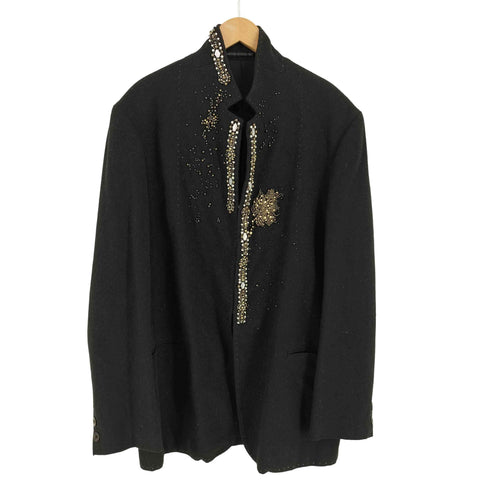 ヨウジヤマモトプールオム Yohji Yamamoto POUR HOMME ビーズ装飾 ボタンレスジャケット LOOK42 メンズ JPN:3