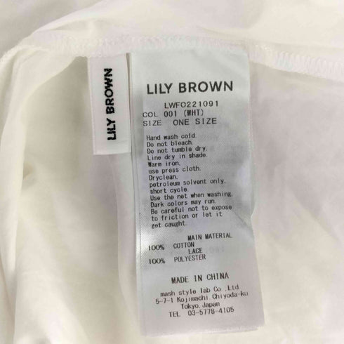 リリーブラウン Lily Brown 22SS ピンタック デザイン ミニ ワンピース レディース ONE SIZE