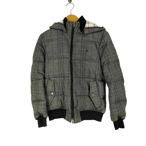 バーバリーブラックレーベル BURBERRY BLACK LABEL ノバチェックフーデットダウンジャケット メンズ import:M