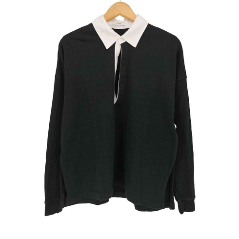 クラネ CLANE 23AW DEEP NECK WIDE RUGBY SHIRT ディープ ネック ワイド ラグビーシャツ レディース JPN:1