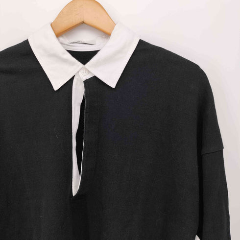 クラネ CLANE 23AW DEEP NECK WIDE RUGBY SHIRT ディープ ネック ワイド ラグビーシャツ レディース JPN:1