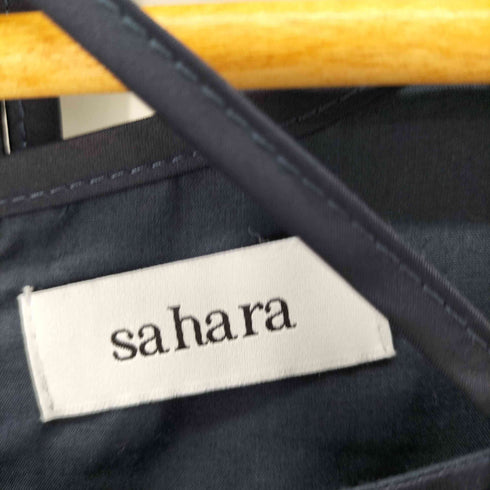 サハラ sahara Chinoiserie Panel Dress スクエアネック リーフ模様ジャガード マットサテン生地 とろみ レディース ONE SIZE