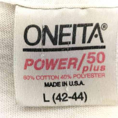 オニータ ONEITA USA製 ドックプリントクルーネックTシャツ メンズ JPN:L