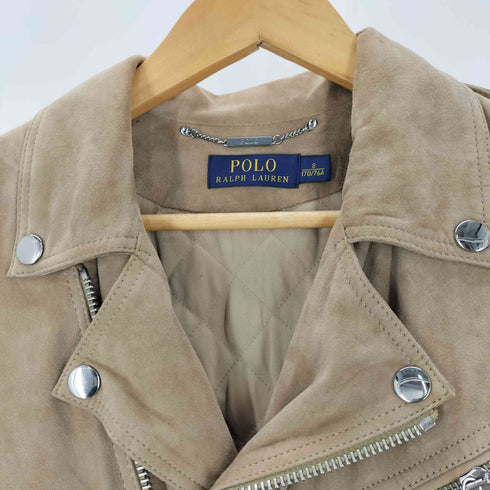 ポロラルフローレン POLO RALPH LAUREN スエードダブルライダースジャケット レディース import:S