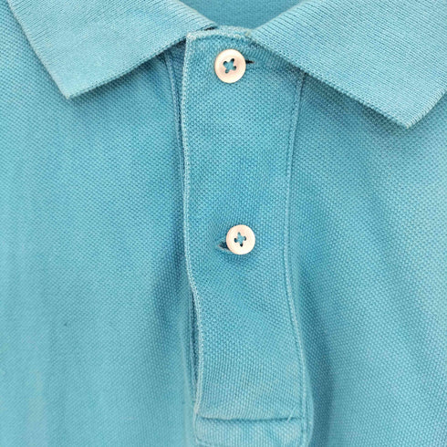 ポロバイラルフローレン Polo by RALPH LAUREN ポニー刺繍 ターコイズブルー 半袖ポロシャツ メンズ import:L