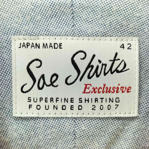 ソーイシャツ soe shirts 襟切替シャンブレーシャツ メンズ JPN:42