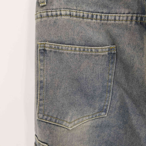 カーゴデニムパンツ ヴィンテージ加工 メンズ JPN:M