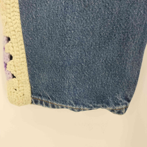 リーバイス Levis USA製 550 RELAXED FITボディ クロシェ 花 リメイクデニム メンズ JPN:S