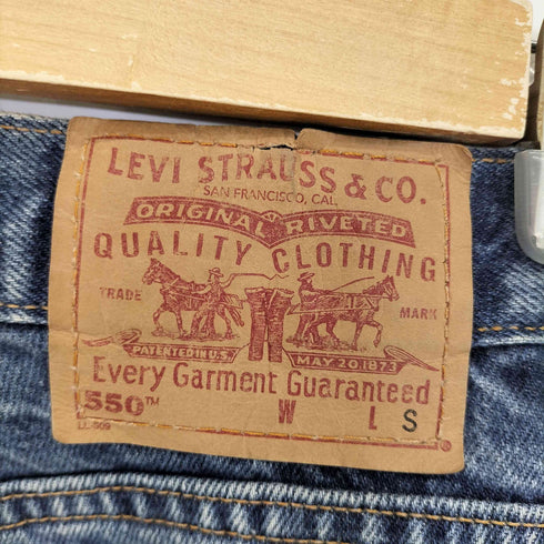 リーバイス Levis USA製 550 RELAXED FITボディ クロシェ 花 リメイクデニム メンズ JPN:S