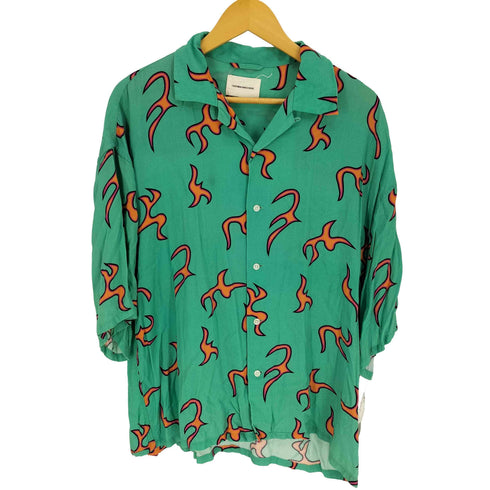 カリフォルニアランチハウス CALIFORNIA RANCH HOUSE ファイヤーパターン レーヨン オープンカラー S/S シャツ メンズ JPN:M