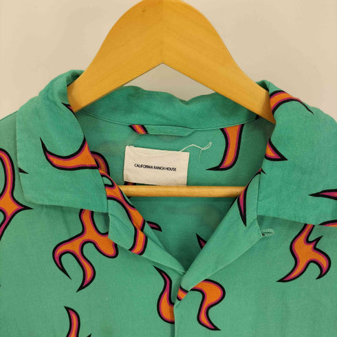カリフォルニアランチハウス CALIFORNIA RANCH HOUSE ファイヤーパターン レーヨン オープンカラー S/S シャツ メンズ JPN:M