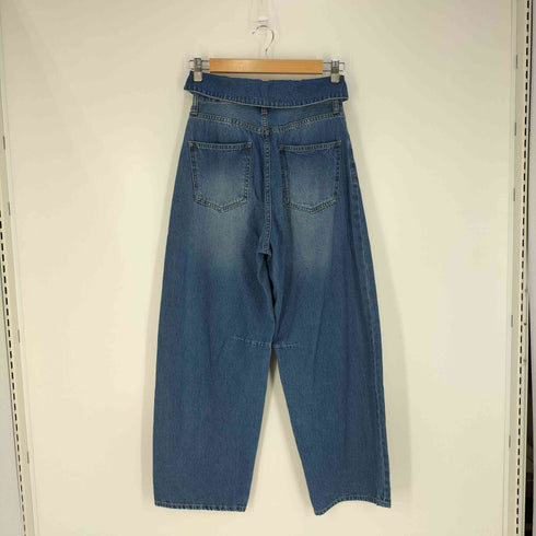 トランテアンソンドゥモード 31 Sons de mode ウエスト折り返し ワイドデニムパンツ レディース 36